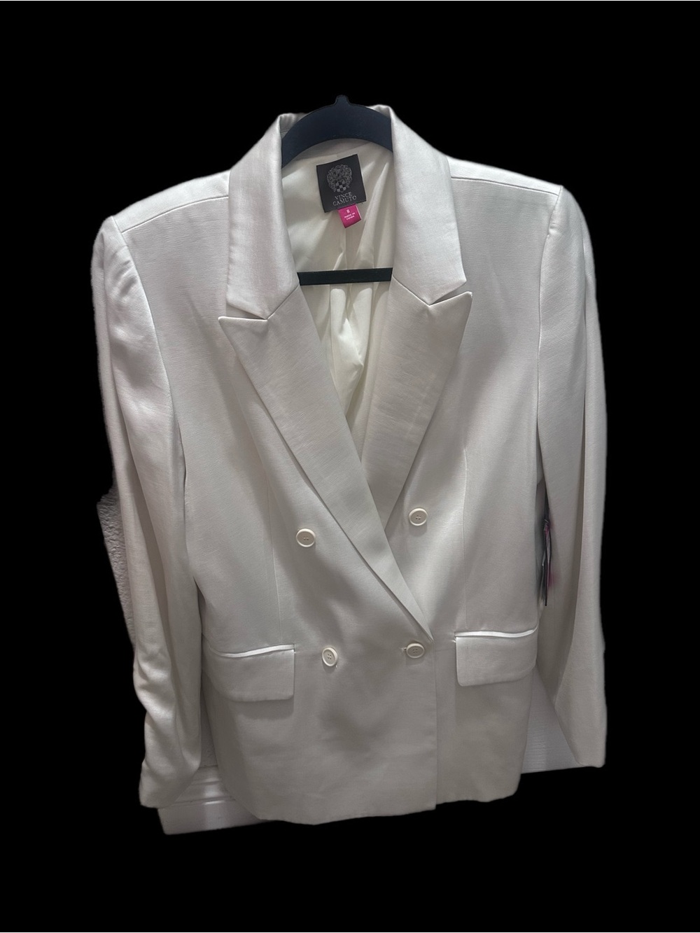 Vince Camuto Double-Breasted Cream Blazer